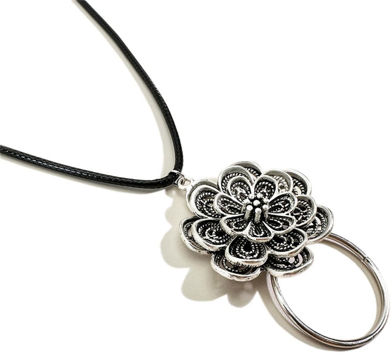 Decker Glasses Necklace Sunglasses Holder Hanging Ring Leather Cord Eyeglasses Strap Flower Loop Ring - Image 4
